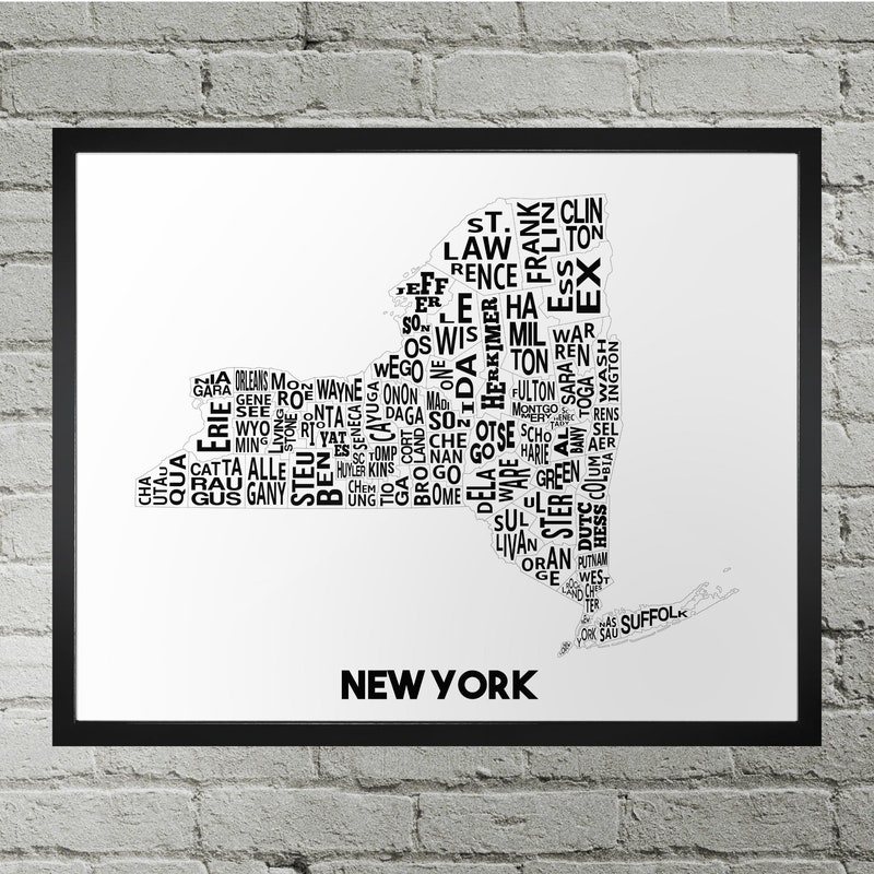 Ny State Map Of County Etsy UK ny-state-map-of-county-etsy-uk