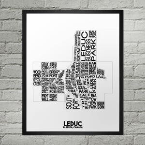 Leduc Neighbourhood City Map Print | Handmade | Leduc Alberta Map | Leduc Print | Leduc Map Art | Leduc Home Decor | Moving Gift | Map Art