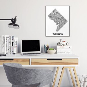 Washington DC Neighborhood City Map Print | Handmade | Washington Map ...