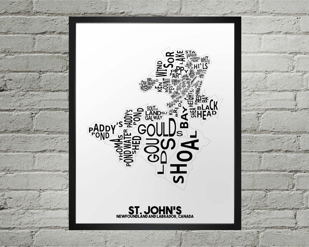 St. John's Neighbourhood City Map Print | Handmade | St. John's ...