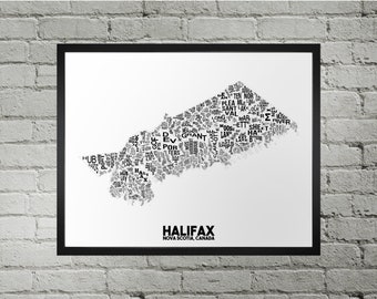 Halifax Communities City Map Print | Handmade | Halifax Nova Scotia Map | Halifax Print | YHZ Map Art | Halifax Home Decor | Moving Gift