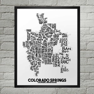 Colorado Springs Neighborhood City Map Print | Handmade | Colorado Springs Map | Colorado Springs Print | Colorado Springs Map Art | Map Art