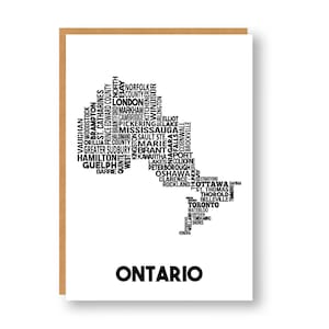 Biglietto di auguri Ontario Cities / Fatto a mano / Biglietto di auguri Ontario / Biglietto di auguri per tutte le occasioni / Biglietto di inaugurazione della casa / Biglietto di trasloco