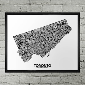 Impression du plan de la ville dans le quartier de Toronto | Fait main | Carte de Toronto (Ontario) | Impression d'art YYZ | Carte de Toronto | Décoration d'intérieur à Toronto | Cadeau de déménagement