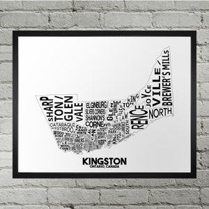 Impression du plan de la ville du quartier de Kingston | Fait main | Carte de Kingston (Ontario) | Impression de Kingston | Carte de Kingston | Décoration d'intérieur Kingston