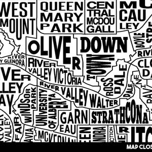 Edmonton Neighbourhood City Map Print Handmade Edmonton Alberta Map YEG Art Print Edmonton Map Art Edmonton Home Decor Map Art image 2