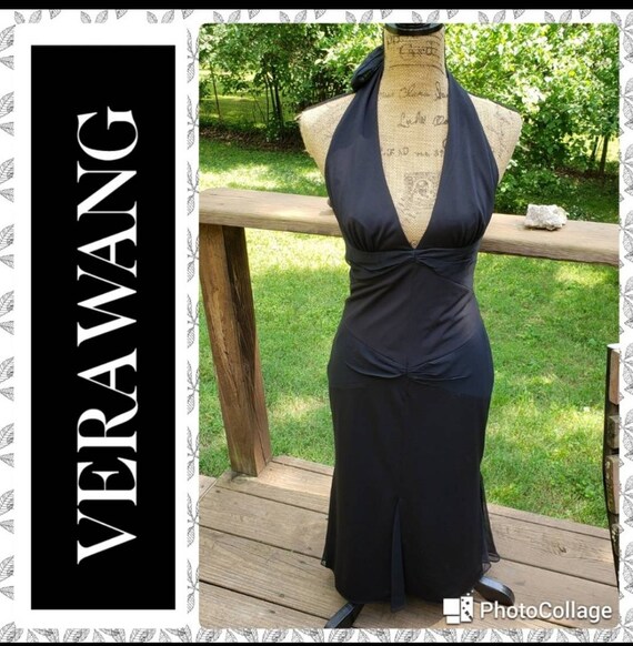 vera wang black cocktail dress