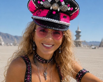 Sombrero de capitán Melody Master: disfraz hecho a mano para festivales rave Burning Man