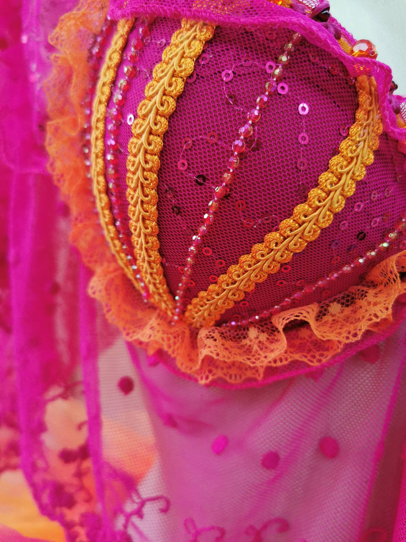 Pink and Orange Rave Outfit Rave Bra Tutu Fairy Costume - Etsy