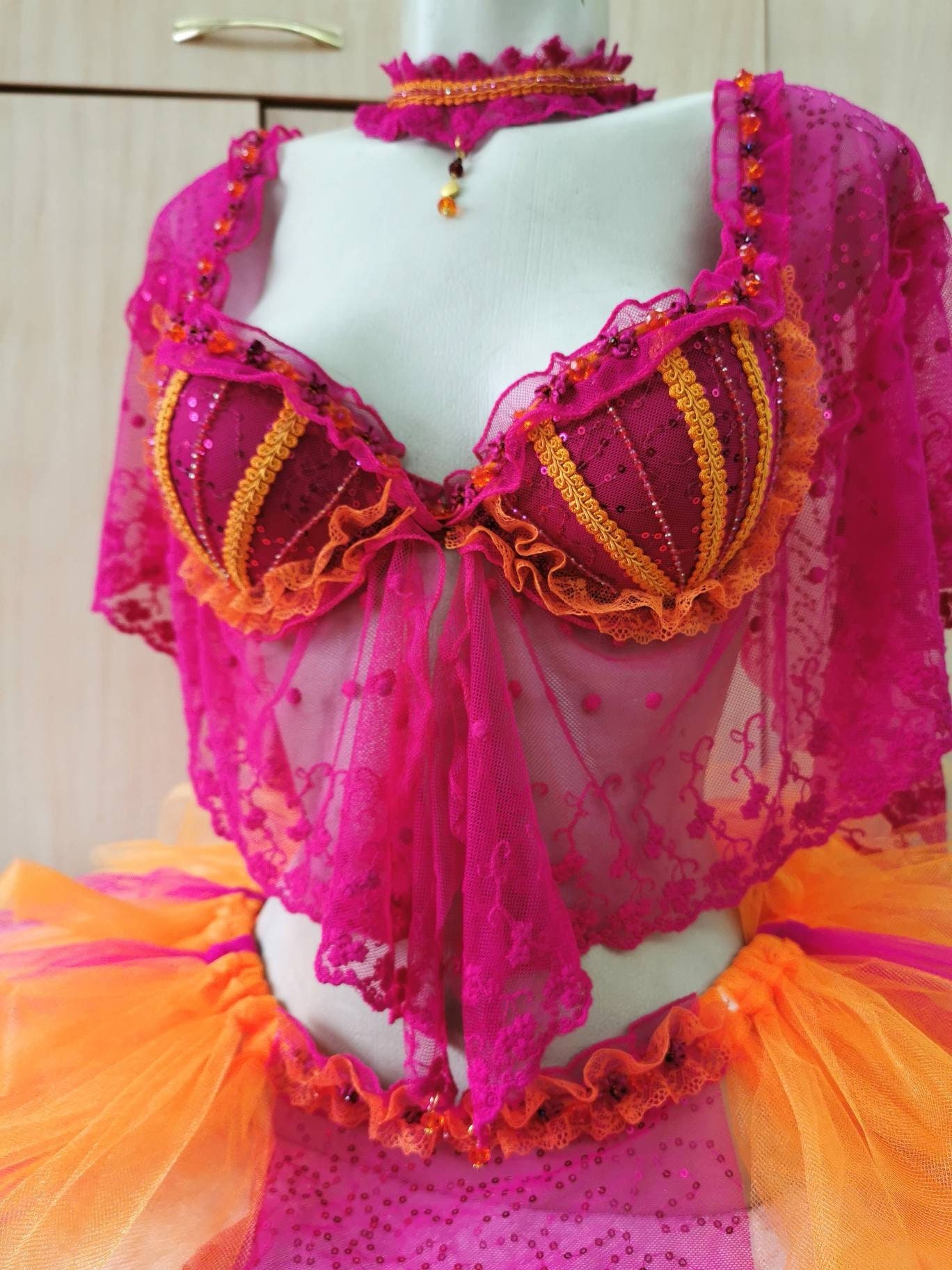 Pink and Purple Flower Rave Bra - For any Rave Outfit, edm Bra