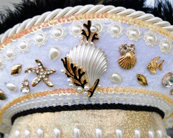 Handmade Sequin Festival Captain Hat: Carnival Rave Costume
