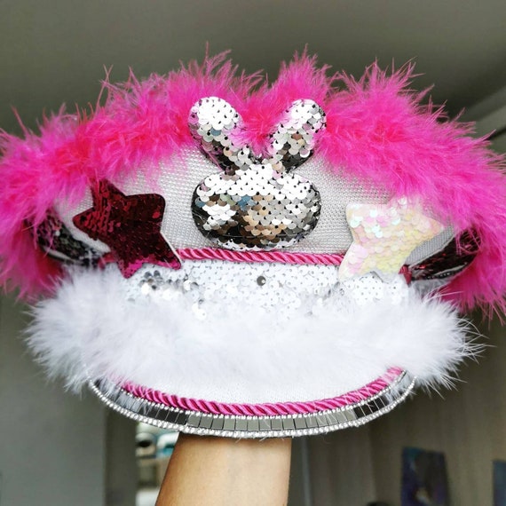 Burning man Coachella Hat - festival costume hat handmade Sequin Top Hat | Burning Man Top Hat | Love Khaos Headpieces main image 3