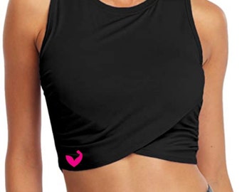 Unfiltered fitness wrap crop tank