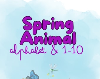 Spring Alphabet Cards, Alphabet Flash Cards, Spring Animals, Flash Cards, Spring Animal Sensory Play