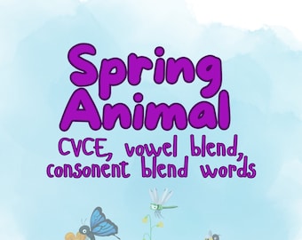 Spring CVCE Flash Cards, Consonant Blend Practice, Sight Word Practice, Sight Word Sensory Play