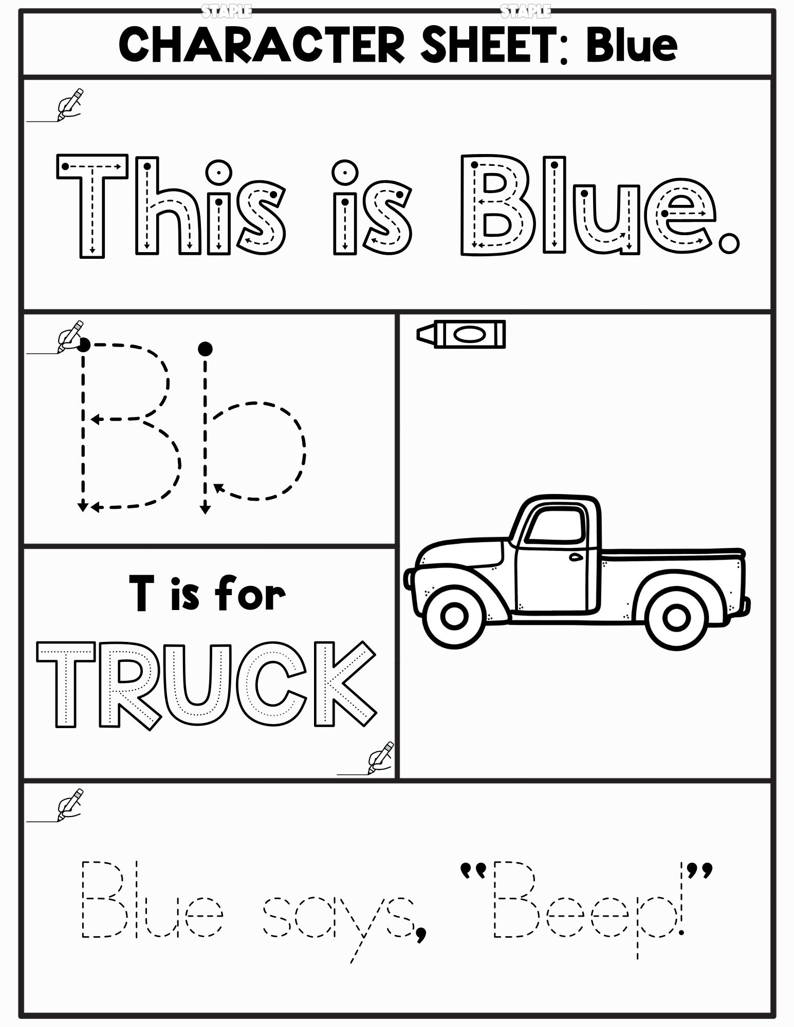 Little Blue Truck Fun Pack! Printables, Learning, No Prep, Phonics
