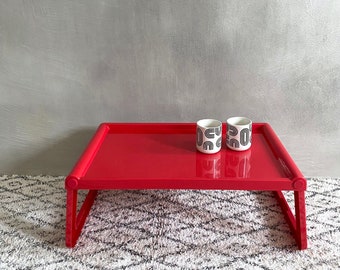 Guzzini tray red, bed tray Jolly, Luigi Massoni