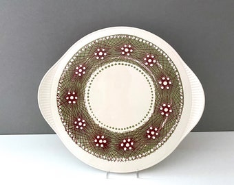 Vintage Tortenplatte, Mid Century Kuchenteller, Kuchenplatte Keramik, Edelkeramik Grünstadt, Pie Cake Plate Dishes Germany