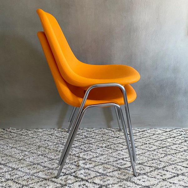 Vintage chair Orly by Bruno Pollak for Sulo Germany, orange, 70s/80s