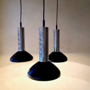 Hustadt cascade lamp made of metal, hanging lamp 70s Germany