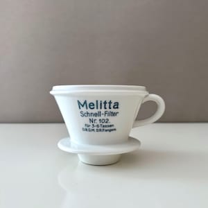 Melitta Quick Filter No. 102, German Reich Patent, Art Deco, Porcelain Filter, Coffee Filter, Barista