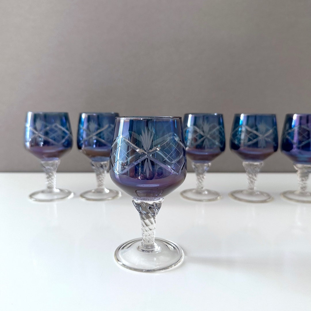 6 Small Crystal Glasses Aperitif Sherry Crystal Glass Etsy