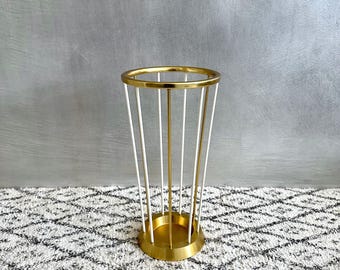 Mid-century umbrella stand, brass umbrella holder, walking stick, 60s vintage, midmodern interior