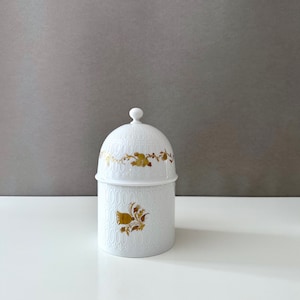 Rosenthal Björn Wiinblad bonbonniere, tin with lid flowers gold decoration
