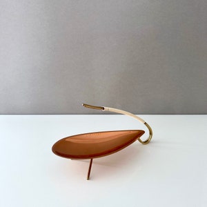 Serving bowl drop shape copper brass, 50s