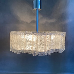 Glass chandelier by Doria Leuchten, 1960s, Mid Century Lamp, Vintage Interior