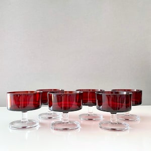 6 champagne glasses Luminarc France, glasses, dessert glasses, champagne glass, glass, champagne glass, 60s 70s