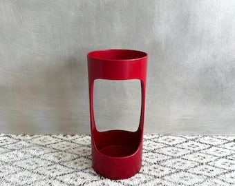 Vintage umbrella stand by Schönbuch, umbrella stand, red umbrella holder, Pop Art, Vintage Interior Germany
