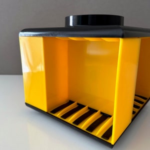 Cassette carousel scona variant, vintage cassette cube, yellow cassette stand, 1970s image 2