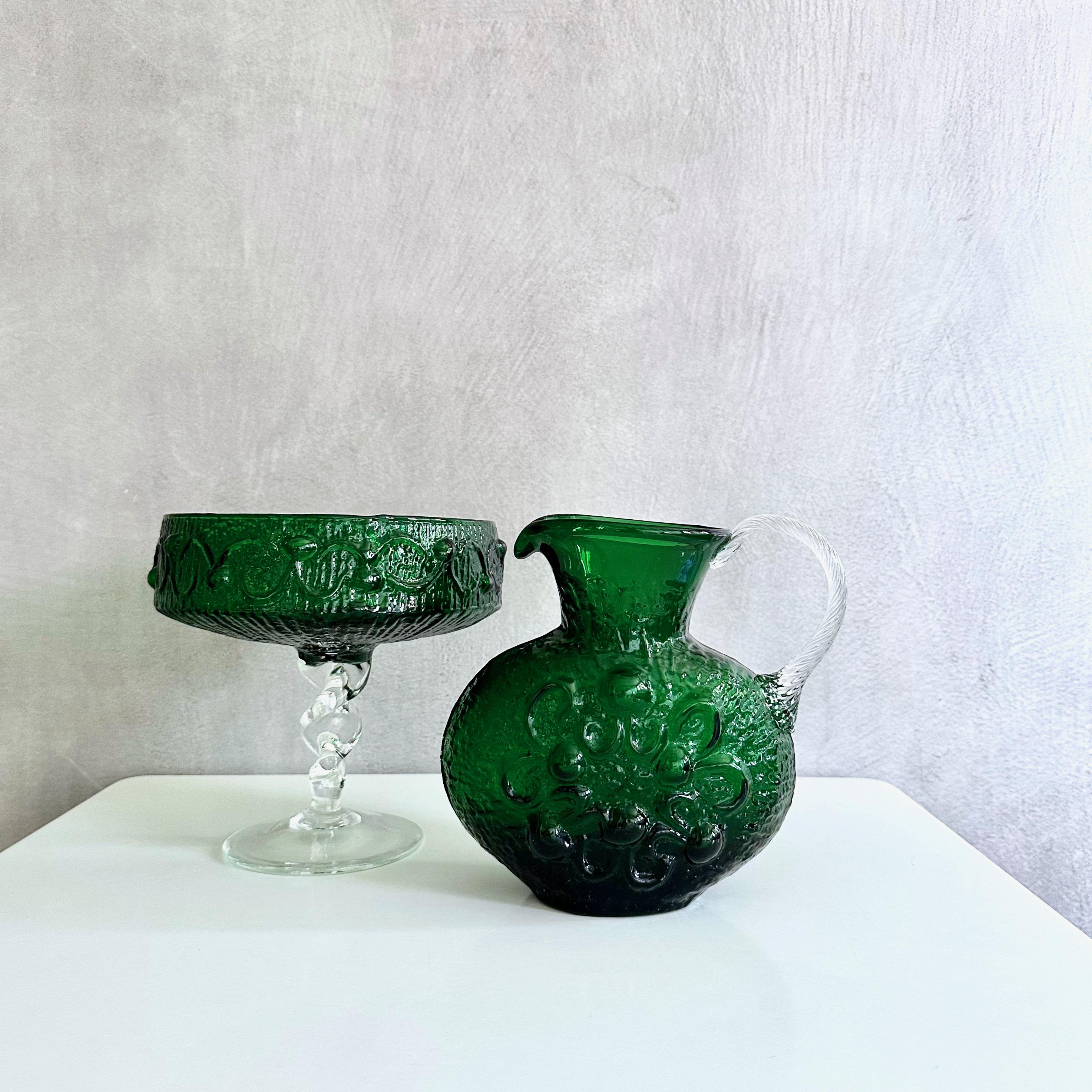 【希少】ヴィンテージ ART glass STENHYTAA W.W. Emerald Green Stelvia Glass Collection, Wayne Husted Design - Etsy
