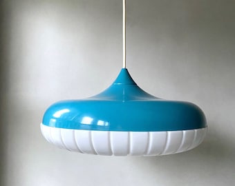 Siemens pendant lamp light ring "SIFORM exquisite", vintage lamp petrol, space age design
