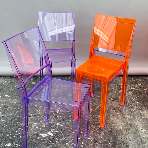 Kartell La Marie Chair by Philippe Starck, Orange, Neon, Stacking