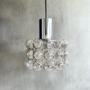 Bubble glass pendant lamp by Helena Tynell for Glashütte Limburg, 1960s Modernist
