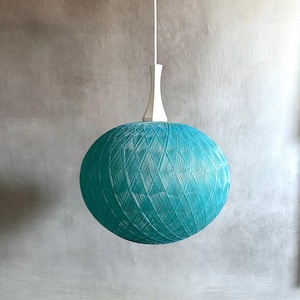 Vintage hanging lamp petrol, ball lamp, pop art lamp, mid century interior