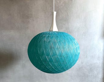 Vintage hanging lamp petrol, ball lamp, pop art lamp, mid century interior
