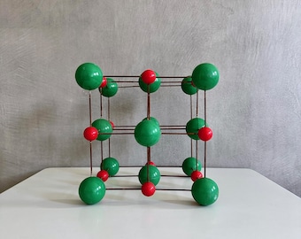 Vintage atomic model – crystal lattice (ionic lattice) of table salt (NaCl) – rare collector's item