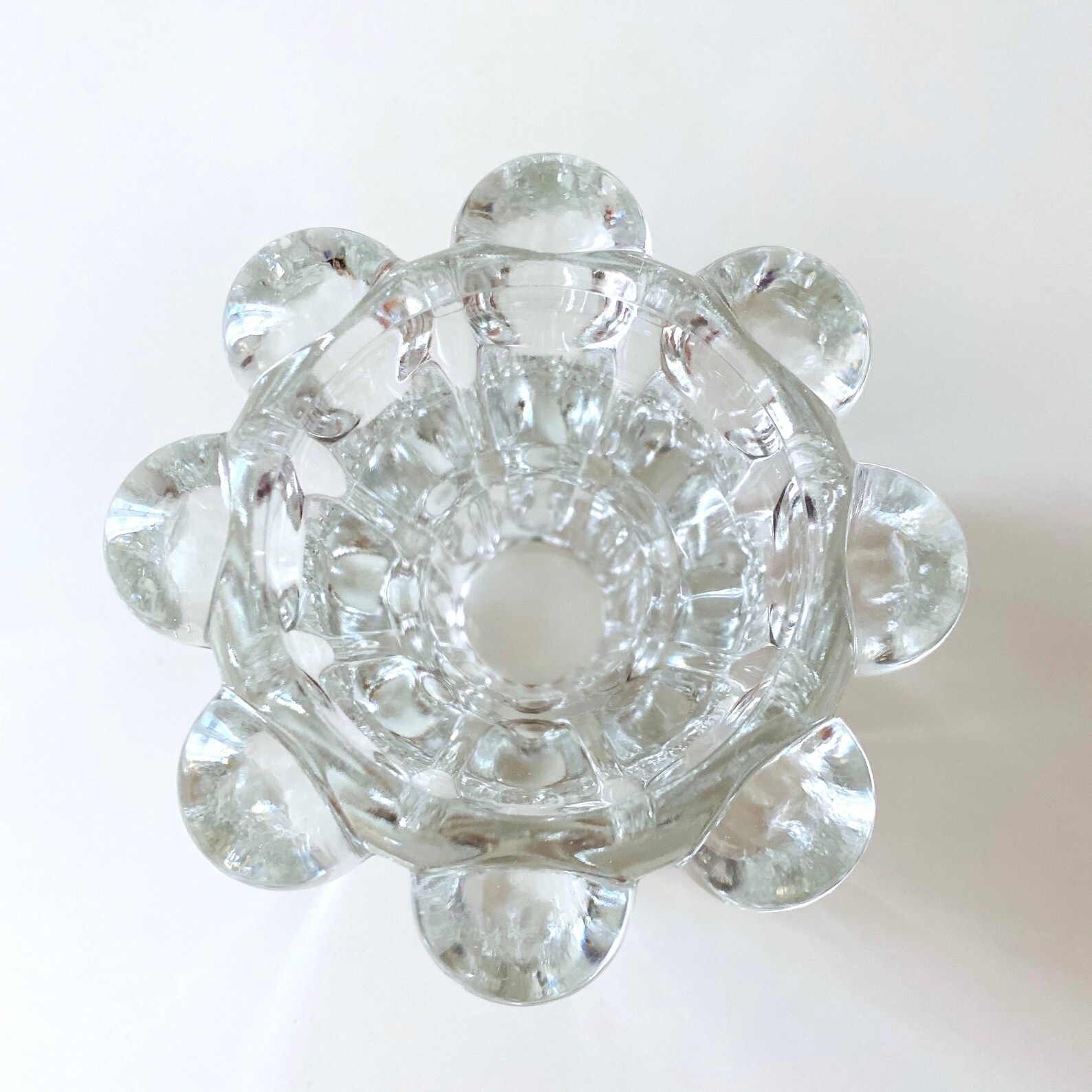 VMC Reims France Glass Candlestick Vintage Candle Holder Mid Etsy