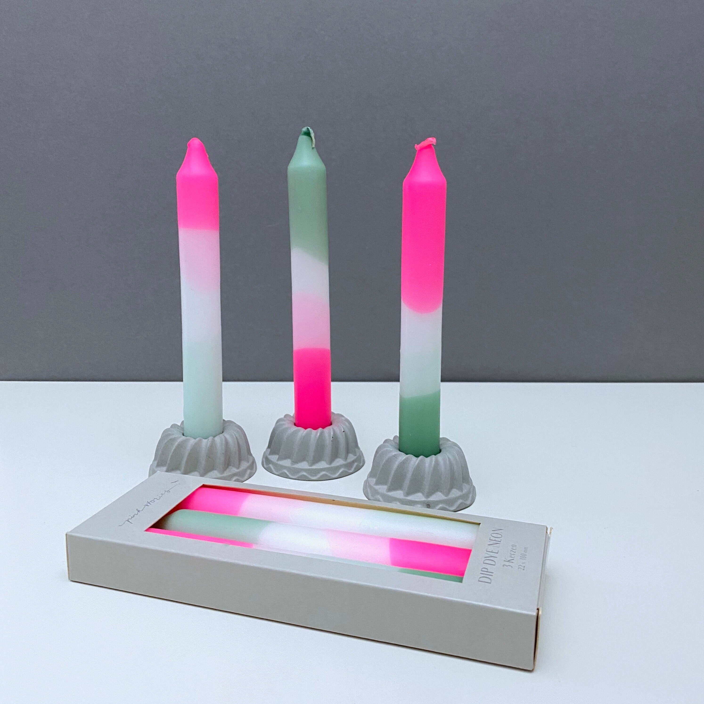 Dip Dye Neon Candles Peppermint Clouds Stick Candle Candle Etsy