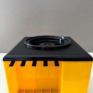 Cassette carousel scona variant, vintage cassette cube, yellow cassette stand, 1970s image 3