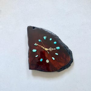 Vintage Wall Clock, Redwood Wood, Handmade Clock, California Redwood Clock
