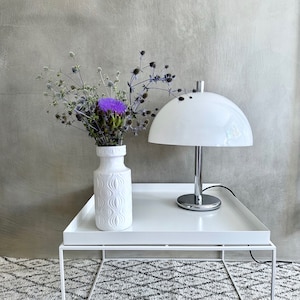 Mushroom lamp, midmodern table lamp, white table lamp