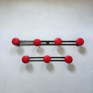 Black and red vintage metal coat rack, coat rack, wall coat rack, coat hook, industrial design