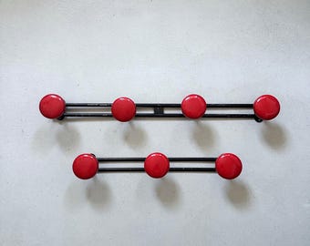 Black and red vintage metal coat rack, coat rack, wall coat rack, coat hook, industrial design