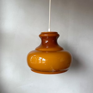 Vintage glass lamp brown, pendant lamp, hanging lamp, light, 70s