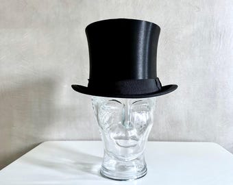Antique top hat circa 1900 – folding top hat with eagle embossing – top hat