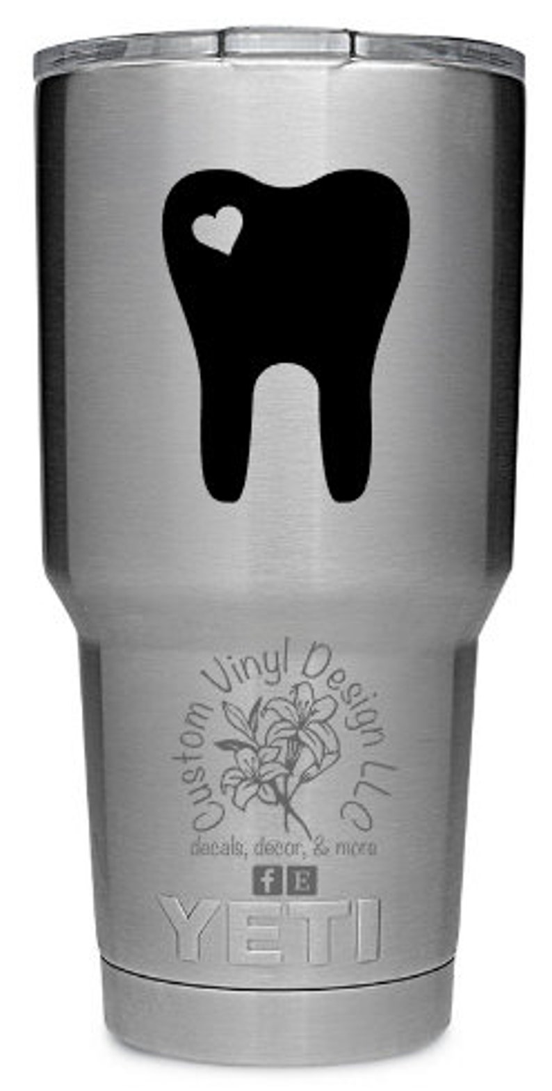 Tooth Decal Tooth With Heart Self Adhesive Vinyl Decal Etsy